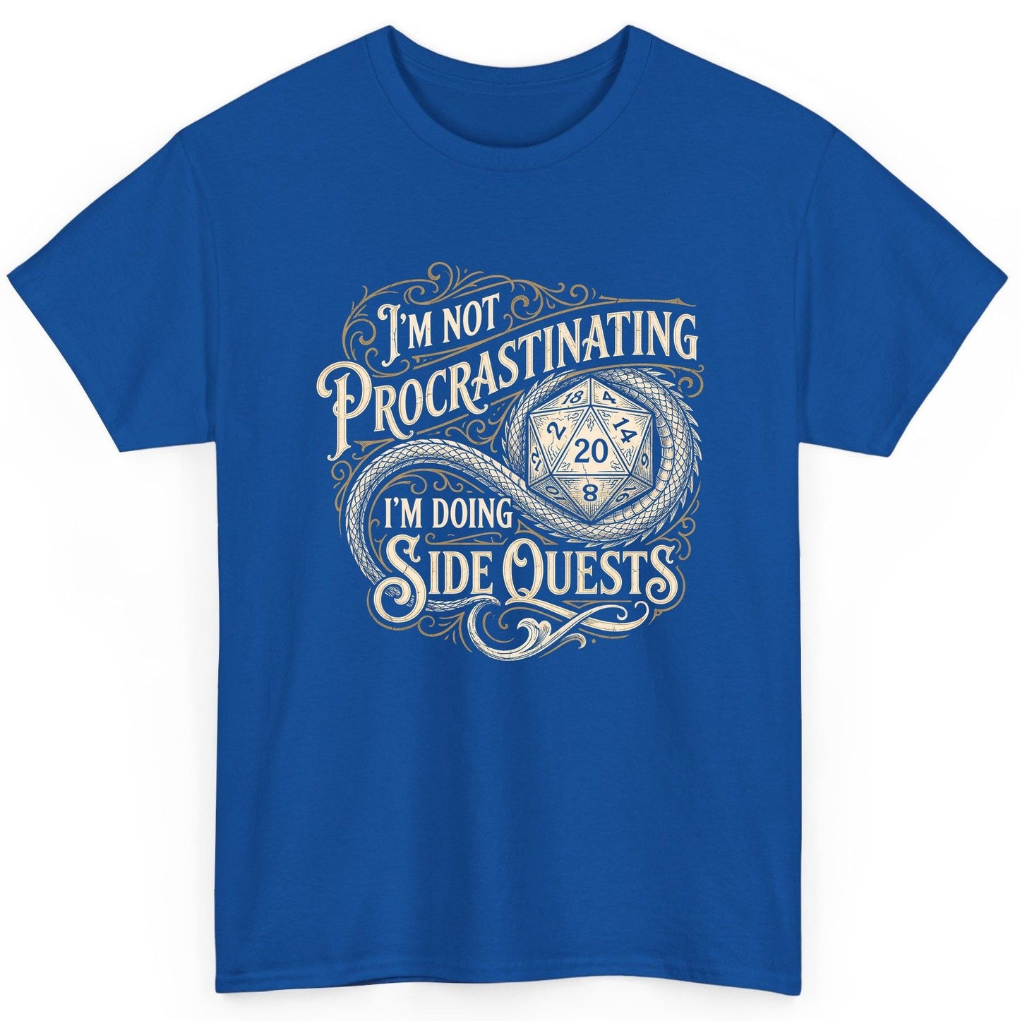 I'm Not Procrastinating I'm Doing Side Quests rpg gaming T-Shirt Royal product mockup