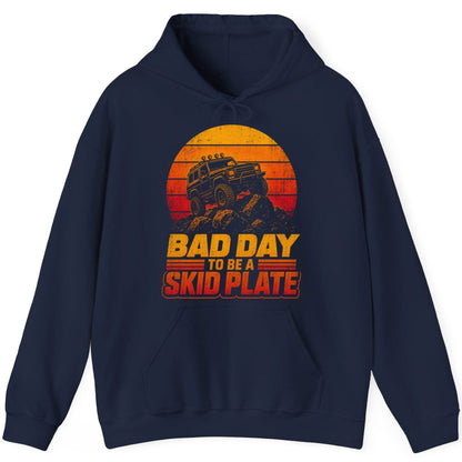 Bad Day to Be a Skid Plate Funny Off-Roading Hoodie - product mockup - Navy