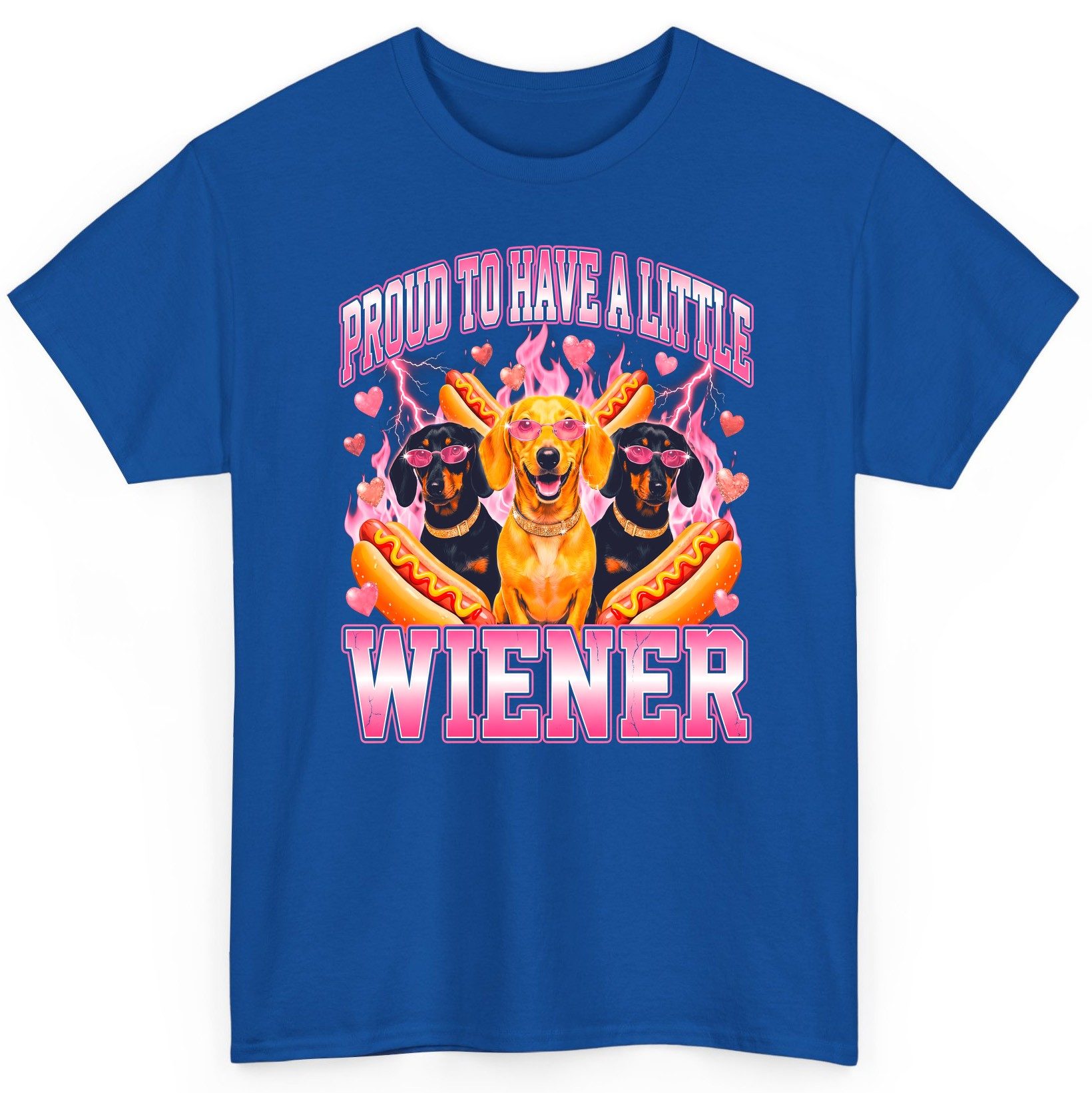 Proud to Have a Little Wiener dachshund T-Shirt Royal product mockup