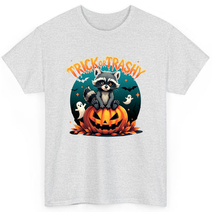 Trick or Trashy Halloween raccoon T-Shirt Ash product mockup