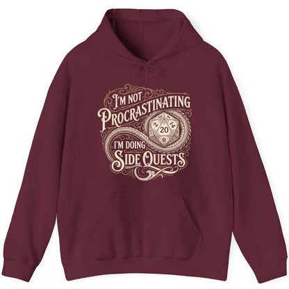 I'm Not Procrastinating I'm Doing Side Quests rpg gaming Hoodie Maroon product mockup
