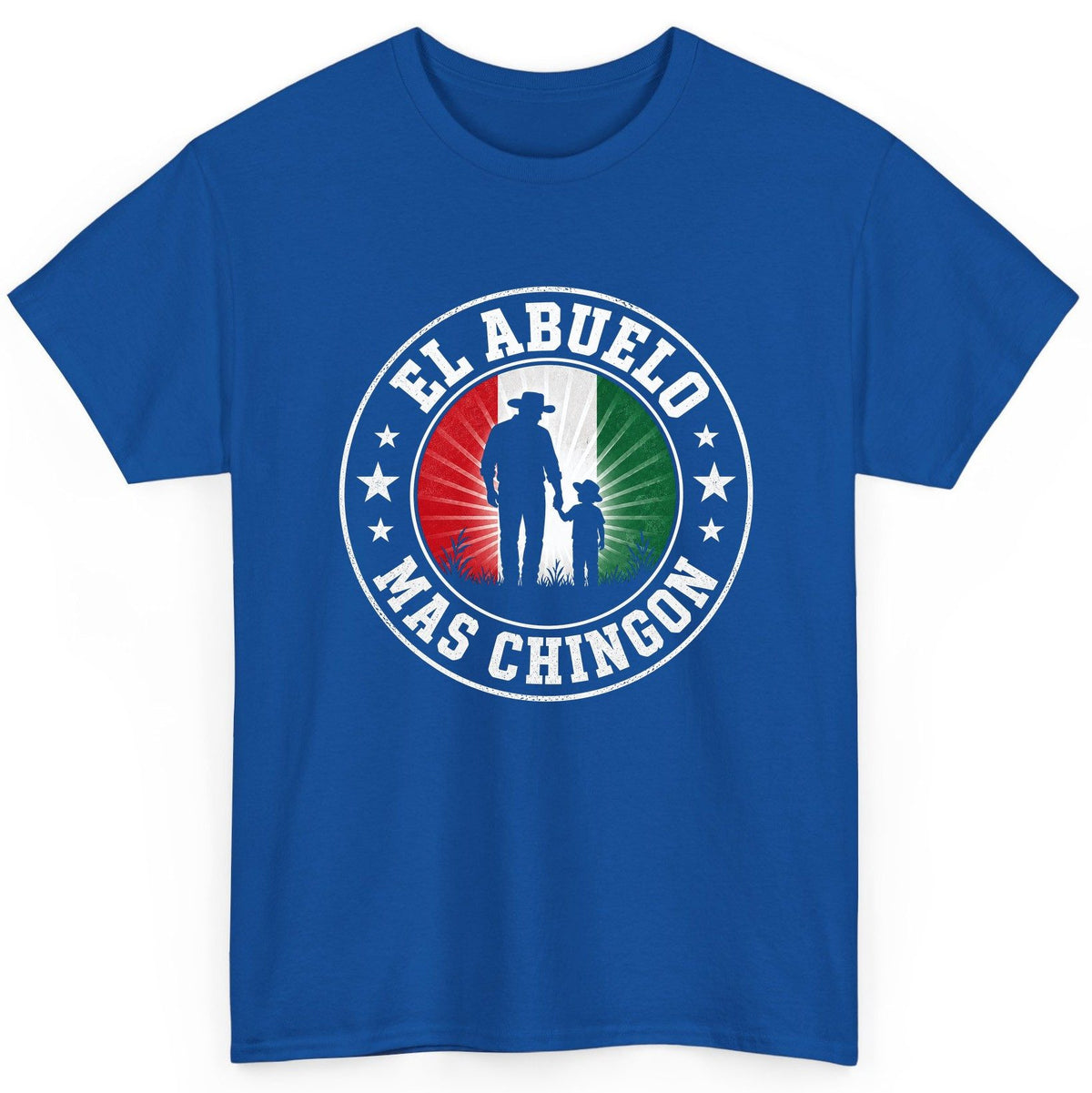 El Abuelo Mas Chingon mexican grandfather T-Shirt Royal product mockup