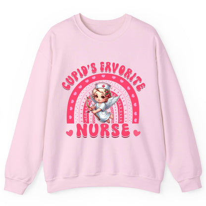 Cupid's Favorite Nurse nurse Sweatshirt Light Pink product mockup