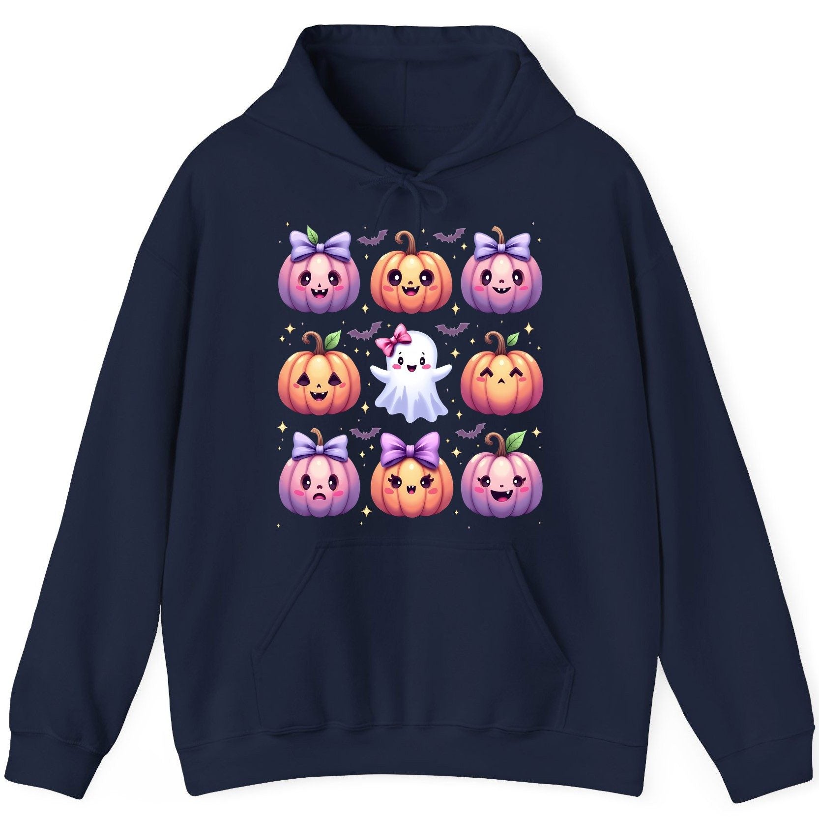 Kawaii Halloween Pumpkins kawaii Halloween Hoodie Navy product mockup