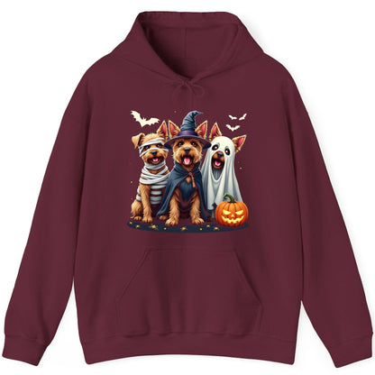 Cute Dogs Halloween Costumes dogs in Halloween costumes Hoodie Maroon product mockup
