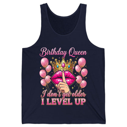 Birthday Queen I Don't Get Older I Level Up birthday queen Tank Top Navy product mockup