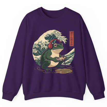 ゲームカエル gamer frog Sweatshirt Purple product mockup