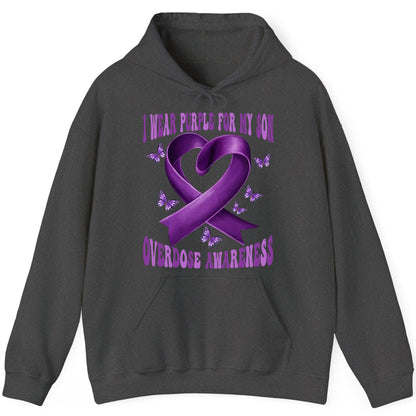 I Wear Purple for My Son Overdose Awareness overdose awareness Hoodie Dark Heather product mockup