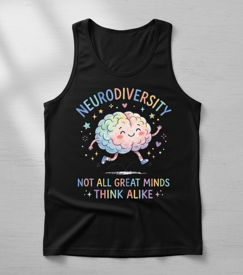 Neurodiversity Not All Great Minds Think Alike Tank Top - Black