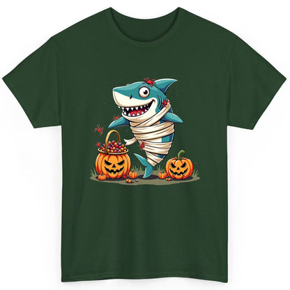 Mummy Shark Halloween shark T-Shirt Forest Green product mockup
