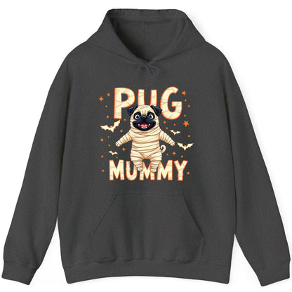 Pug Mummy pug Hoodie Dark Heather product mockup