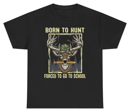 Born to Hunt Forced to Go to School hunting Youth T-Shirt Black product mockup