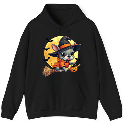 Cute Witch French Bulldog french bulldog Hoodie Black product mockup