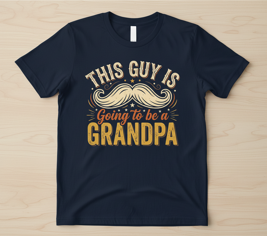 This Guy Is Going To Be A Grandpa Pregnancy Announcement Design T-Shirt - Navy