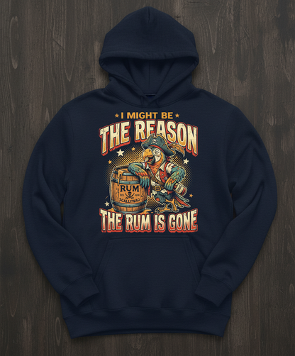I Might Be The Reason The Rum Is Gone Pirate Parrot Hoodie - Navy
