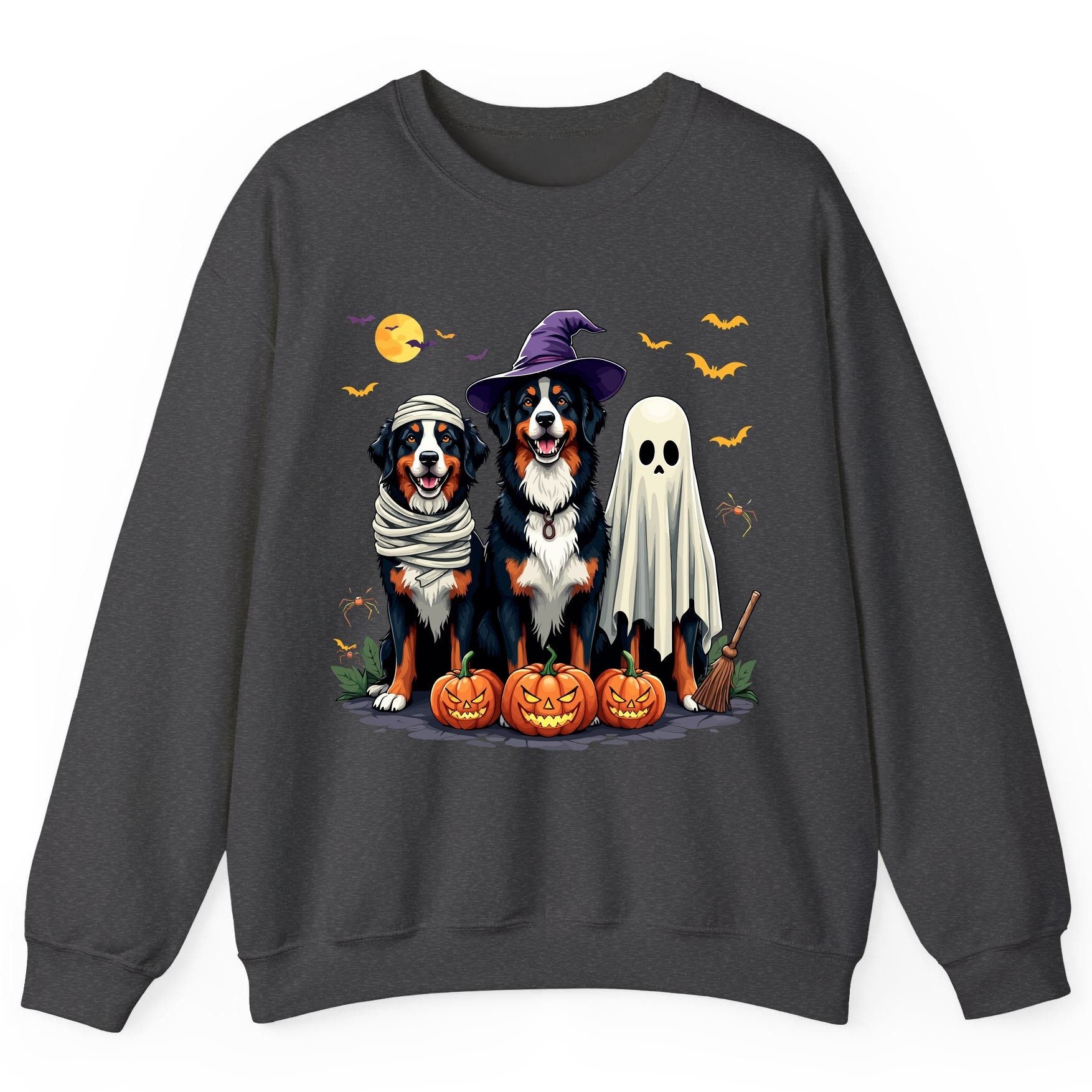 Halloween Bernese Mountain Dogs bernese mountain dog Sweatshirt Dark Heather product mockup