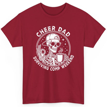 Cheer Dad Surviving Comp Weekend cheer dad T-Shirt Cardinal Red product mockup