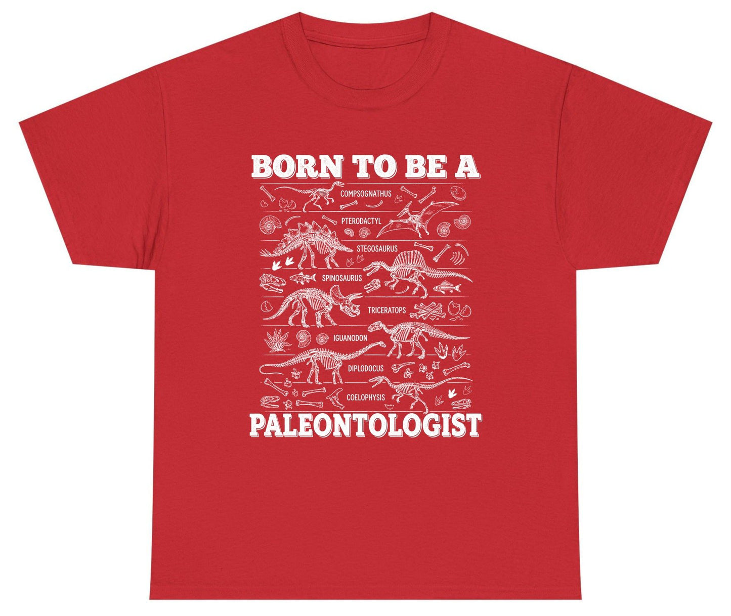 Born to Be a Paleontologist dinosaur skeletons Youth T-Shirt Red product mockup