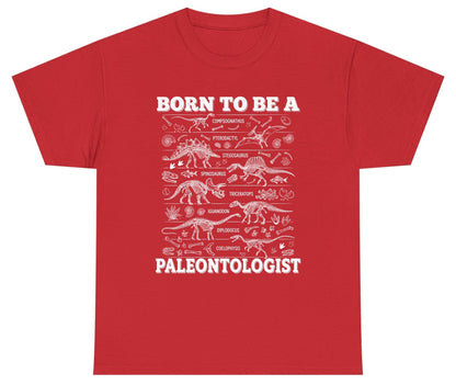 Born to Be a Paleontologist dinosaur skeletons Youth T-Shirt Red product mockup