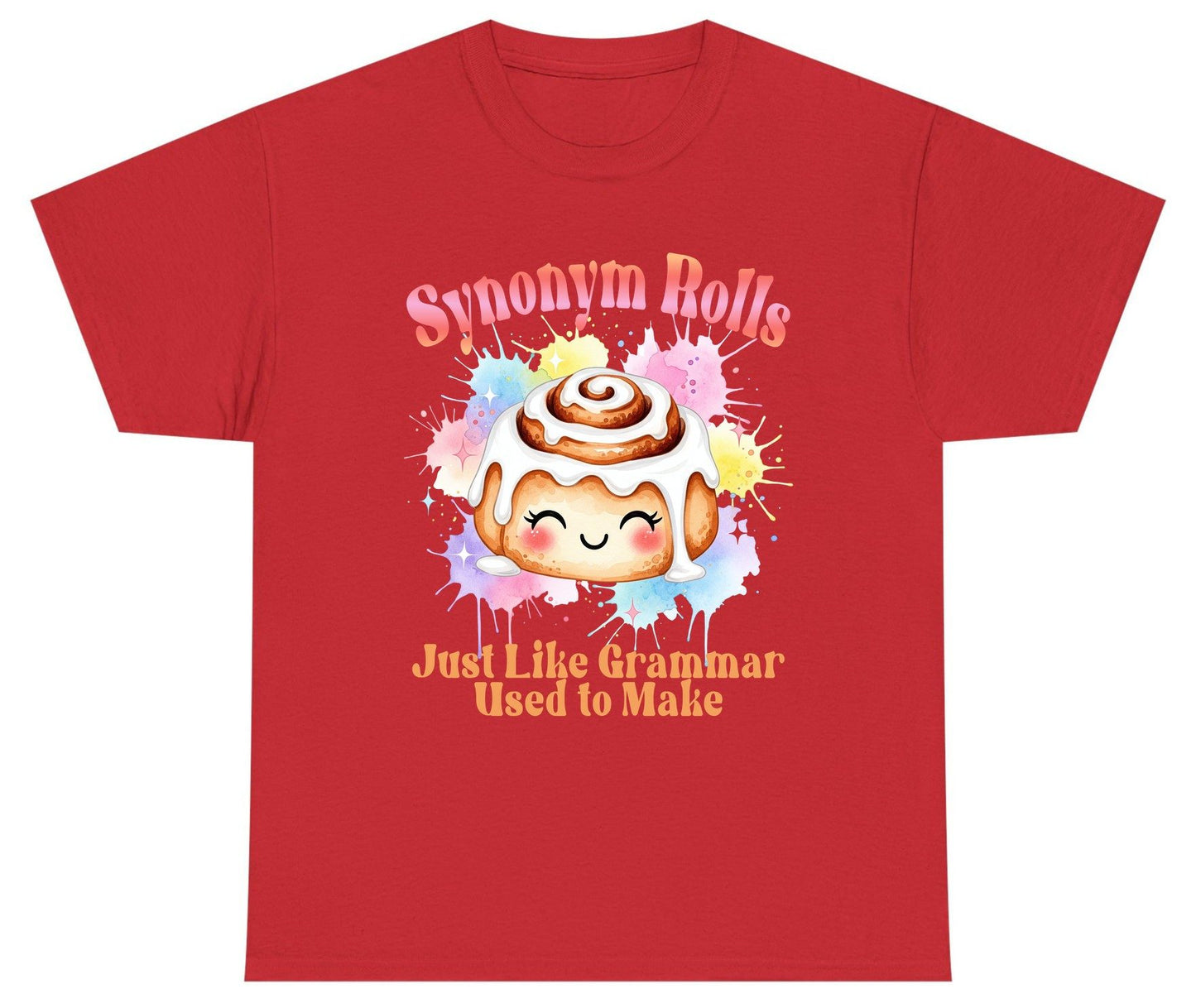 Synonym Rolls Just Like Grammar Used to Make grammar pun Youth T-Shirt Red product mockup