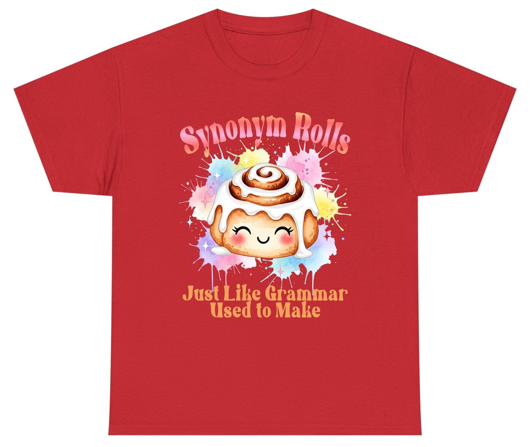Synonym Rolls Just Like Grammar Used to Make grammar pun Youth T-Shirt Red product mockup