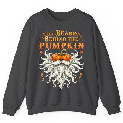 The Beard Behind the Pumpkin bearded dad Sweatshirt Dark Heather product mockup