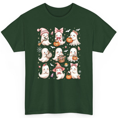Cute Pink Halloween Ghosts cute Halloween ghosts T-Shirt Forest Green product mockup