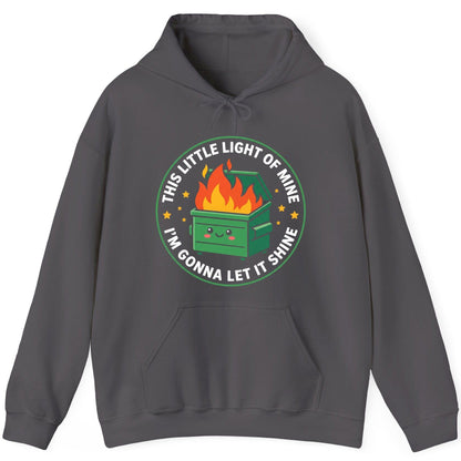 This little light of mine I'm gonna let it shine Dumpster Fire Hoodie Charcoal product mockup