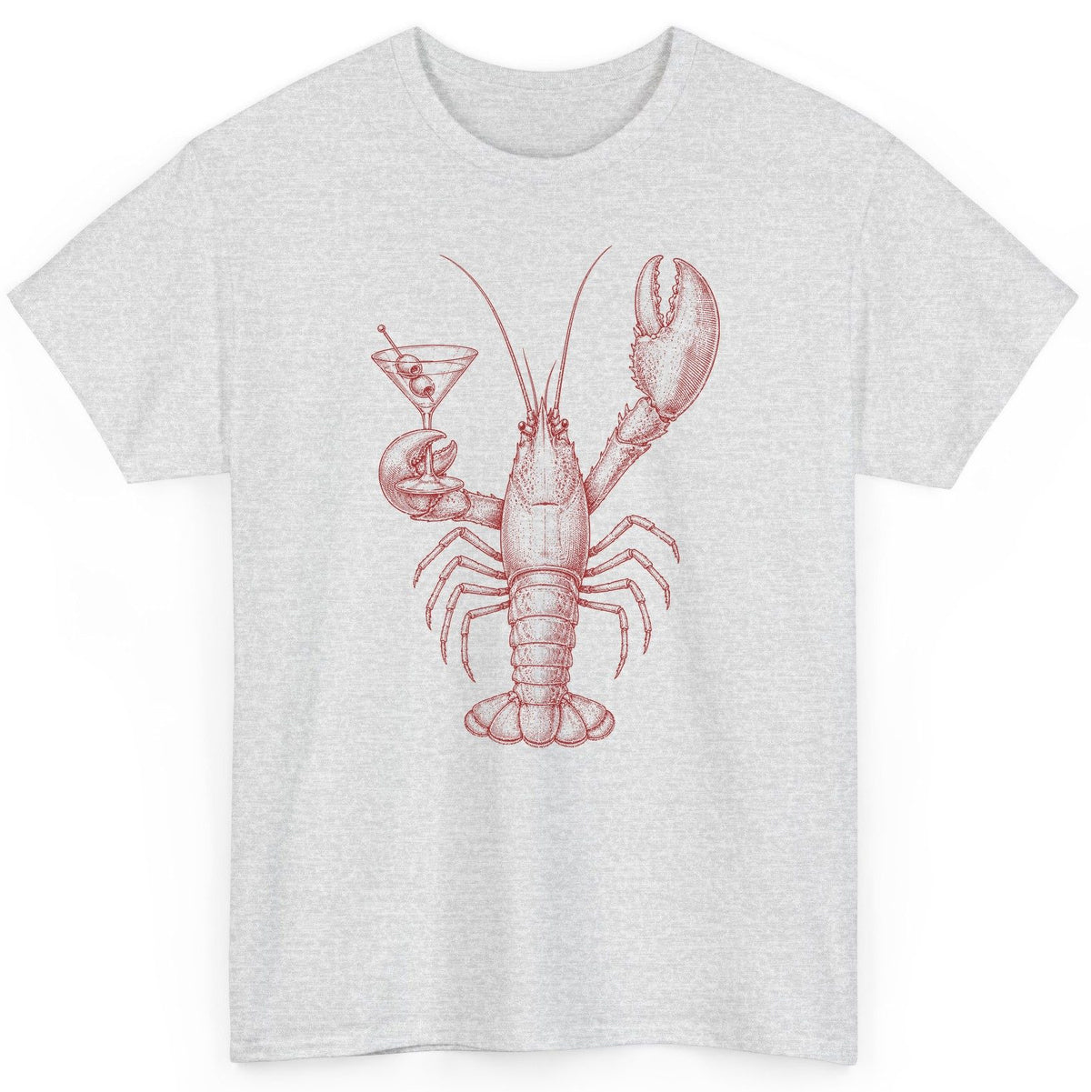 Vintage Lobster Martini lobster T-Shirt Ash product mockup