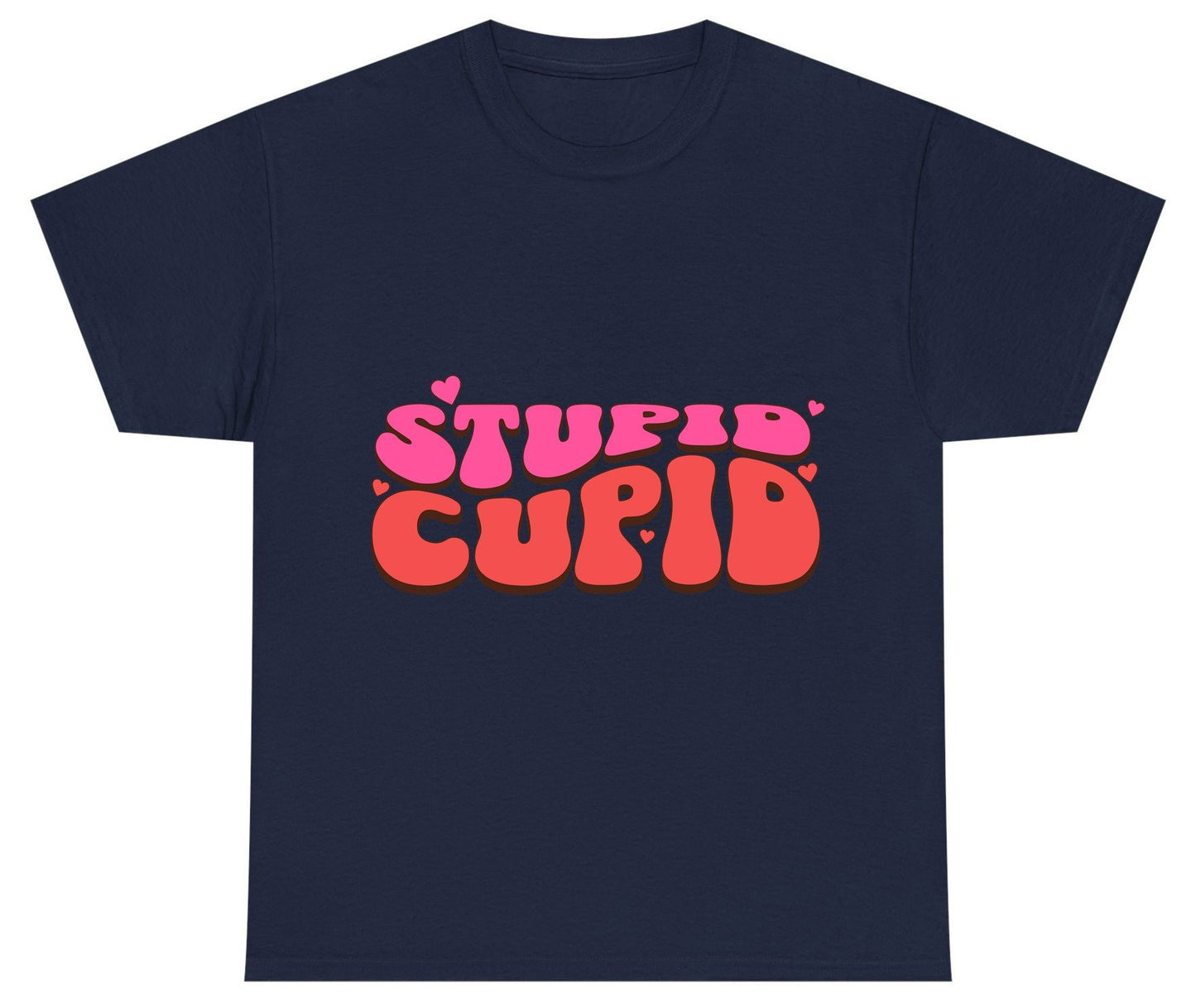 Stupid Cupid anti-Valentine's Day Youth T-Shirt Navy product mockup