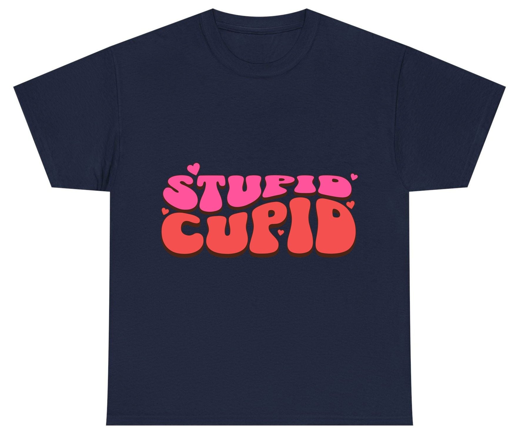 Stupid Cupid anti-Valentine's Day Youth T-Shirt Navy product mockup