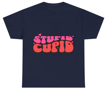 Stupid Cupid anti-Valentine's Day Youth T-Shirt Navy product mockup