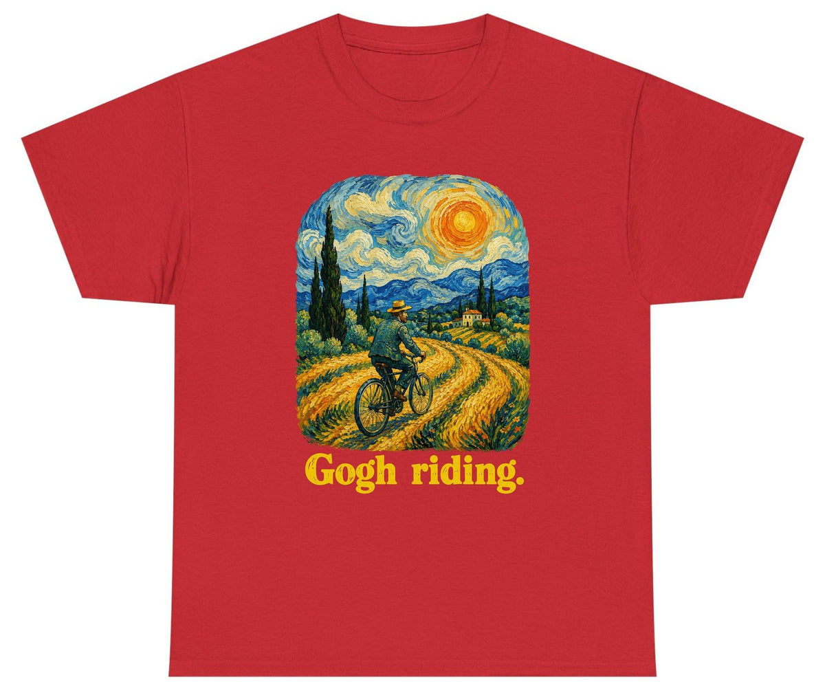 Gogh Riding van gogh parody Youth T-Shirt Red product mockup
