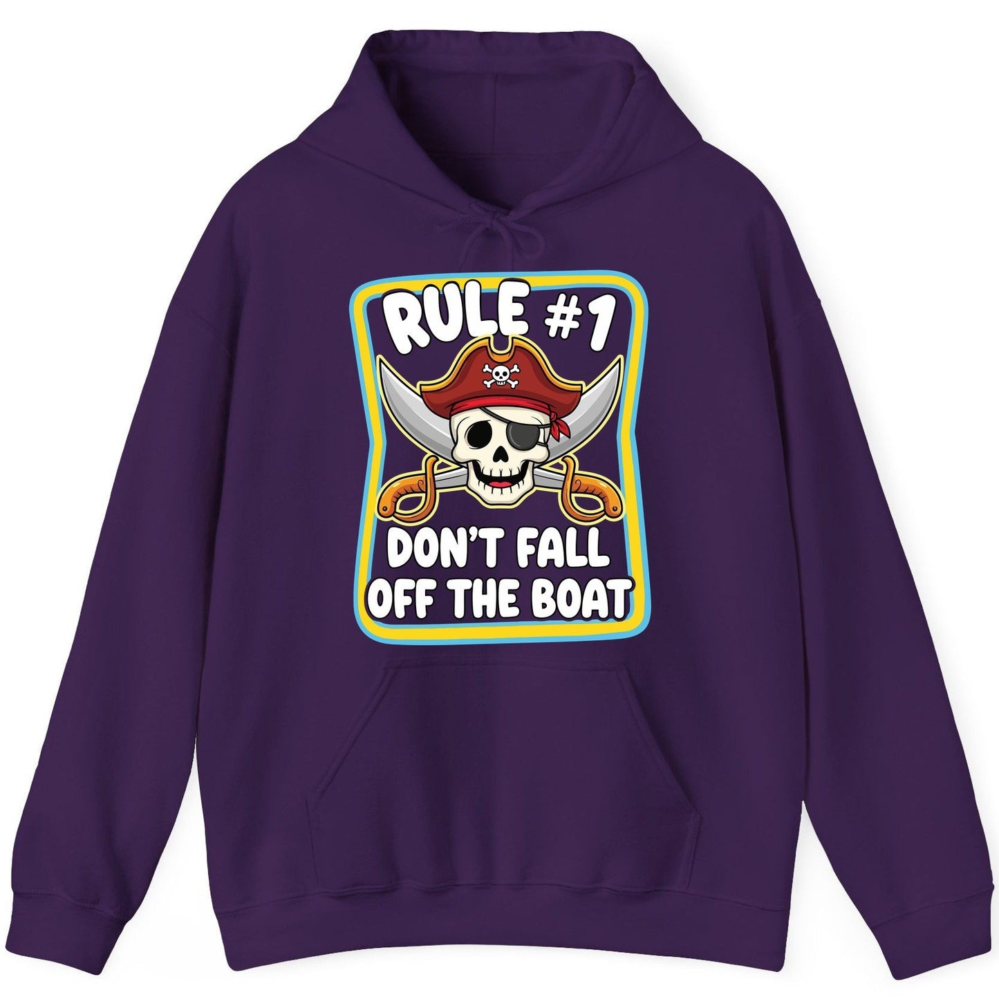 Rule 1 Don't Fall Off the Boat pirate Hoodie Purple product mockup