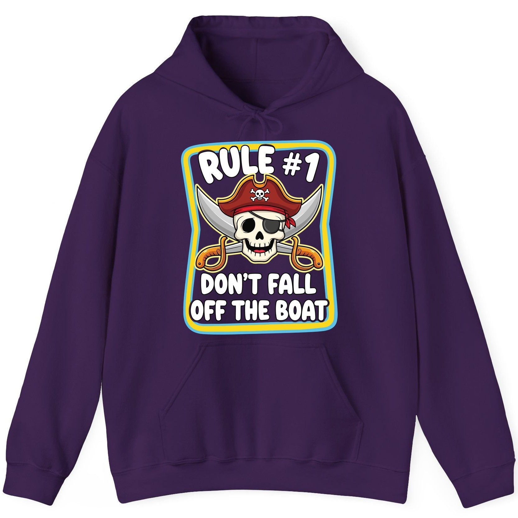 Rule 1 Don't Fall Off the Boat pirate Hoodie Purple product mockup