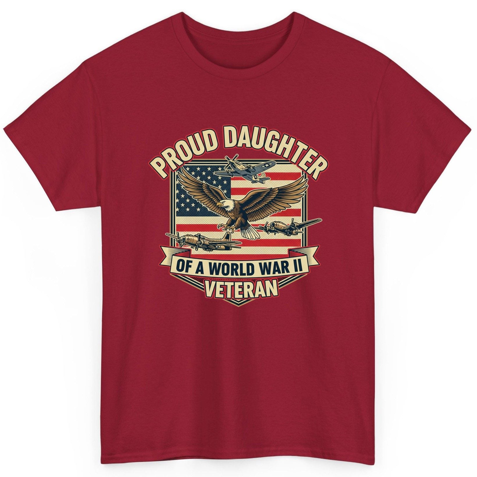 Proud Daughter of a World War Ii Veteran world war ii veteran T-Shirt Cardinal Red product mockup