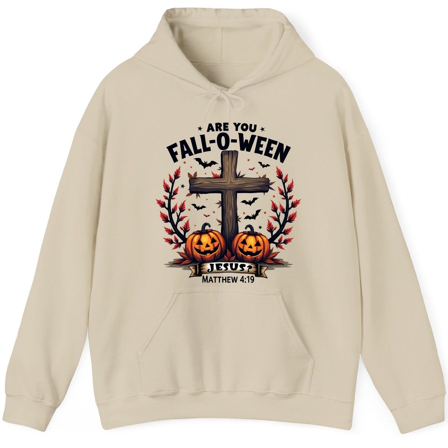 Are You Fall-O-Ween Jesus? christian Halloween Hoodie Sand product mockup