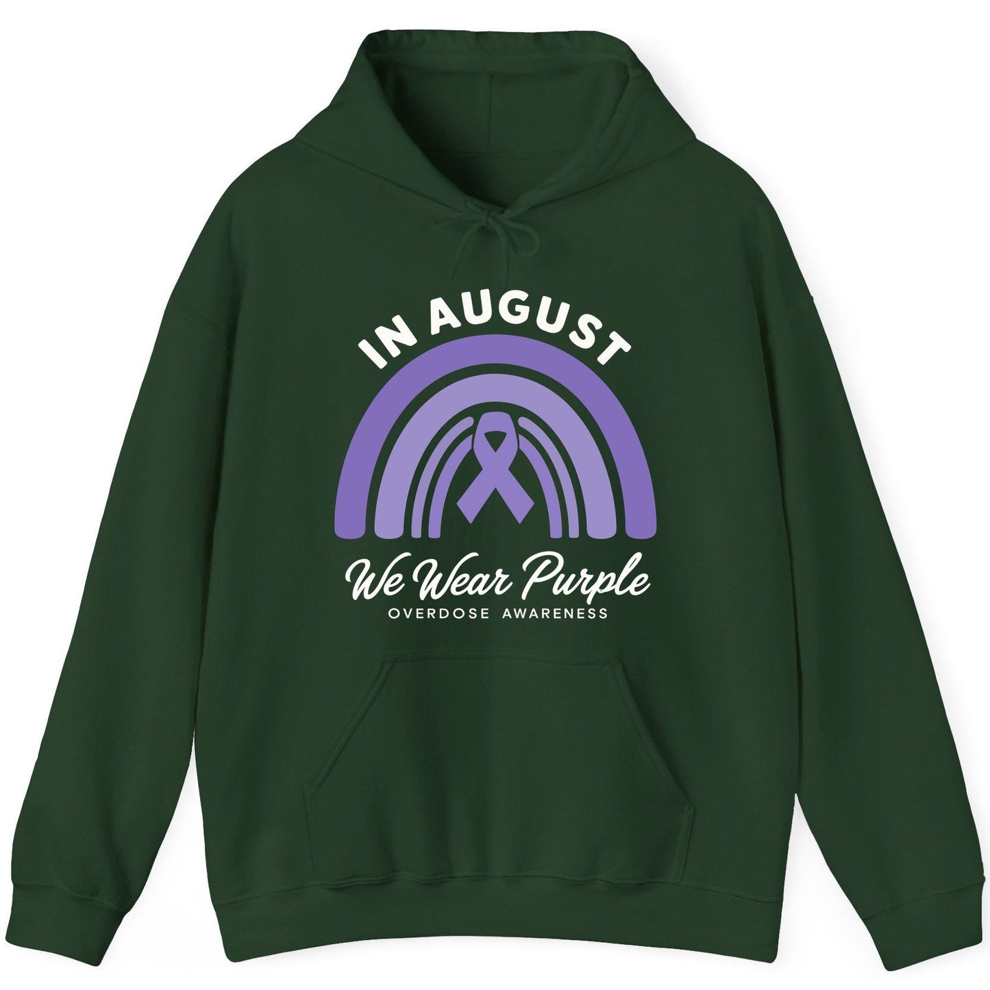 In August We Wear Purple Overdose Awareness overdose awareness Hoodie Forest Green product mockup