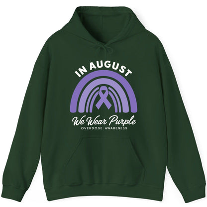 In August We Wear Purple Overdose Awareness overdose awareness Hoodie Forest Green product mockup