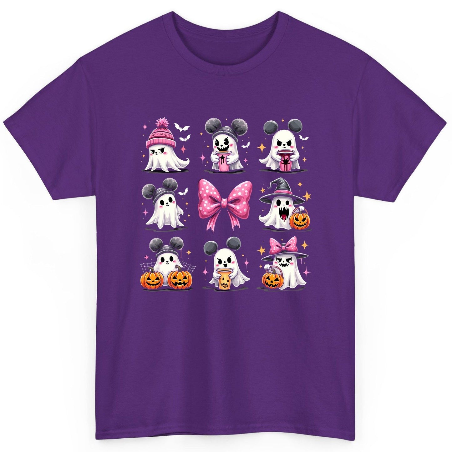 Cute Pink Halloween Ghosts Halloween ghosts T-Shirt Purple product mockup