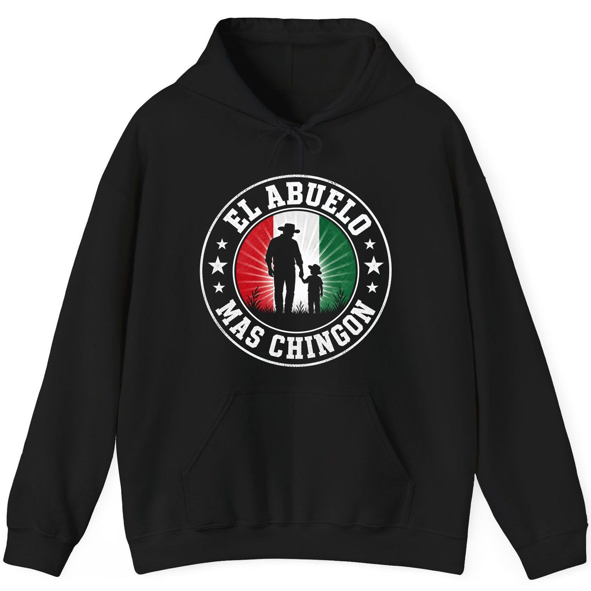 El Abuelo Mas Chingon mexican grandfather Hoodie Black product mockup