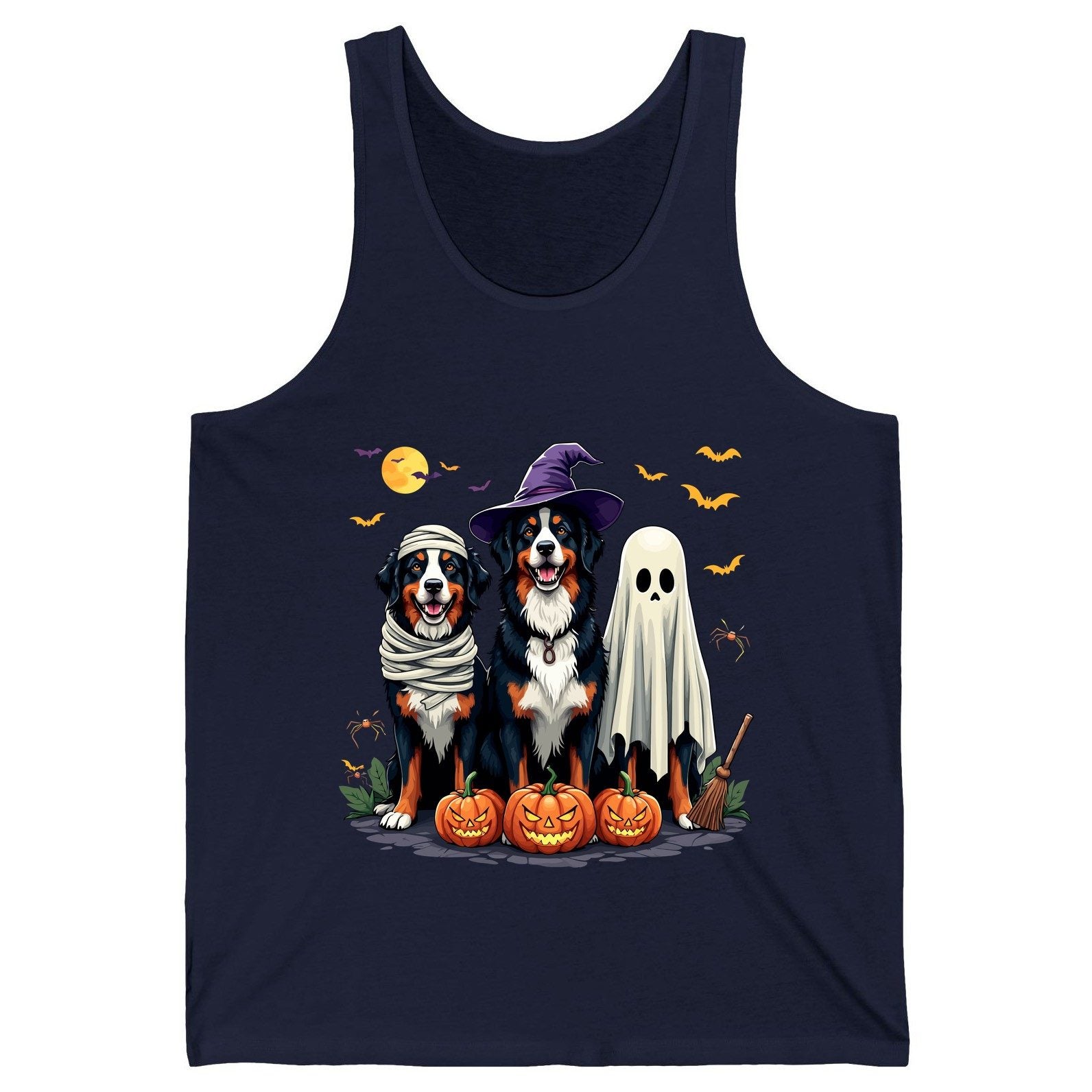 Halloween Bernese Mountain Dogs bernese mountain dog Tank Top Navy product mockup