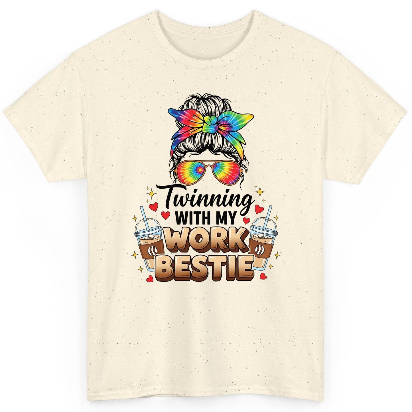 Twinning with My Work Bestie work bestie T-Shirt Natural product mockup