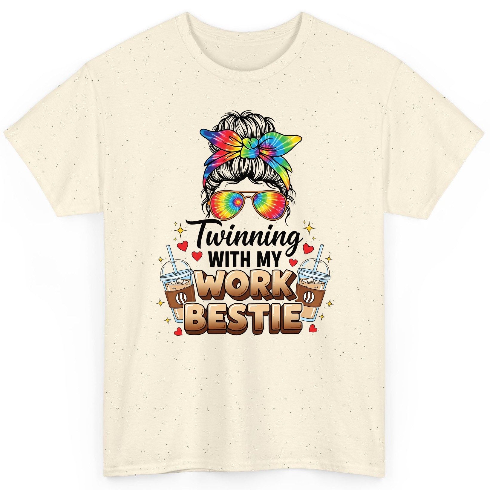 Twinning with My Work Bestie work bestie T-Shirt Natural product mockup
