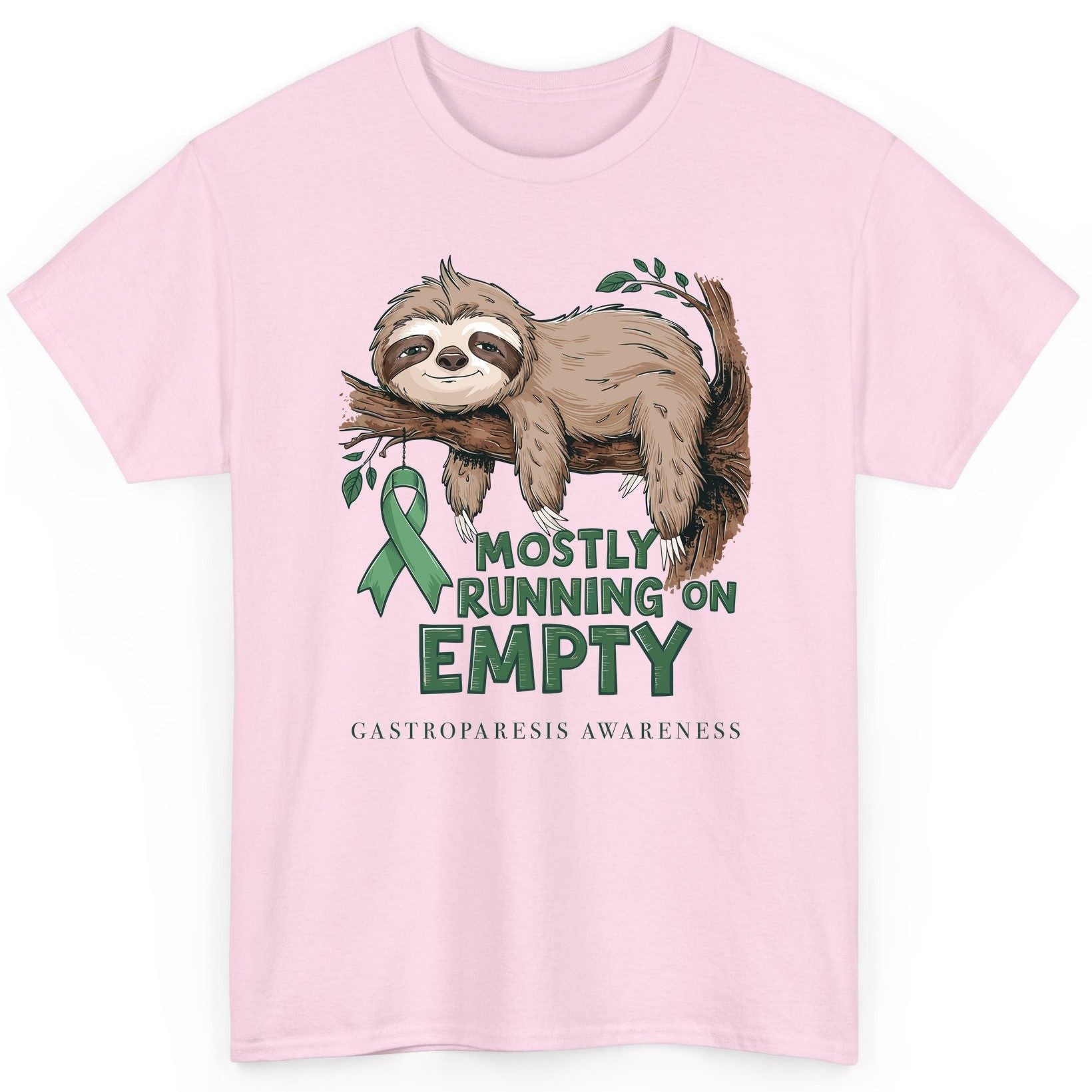 Mostly Running on Empty Gastroparesis Awareness gastroparesis awareness T-Shirt Light Pink product mockup