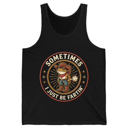 Sometimes I Just Be Fartin' cowboy frog Tank Top Black product mockup