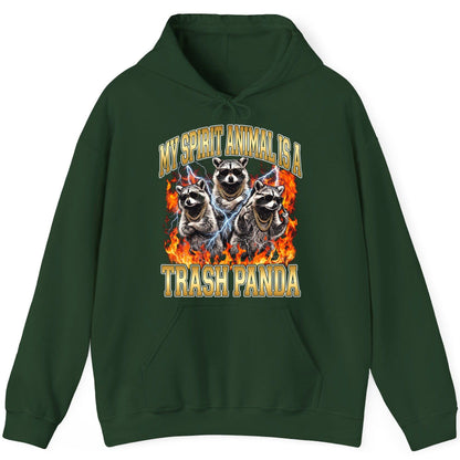 My Spirit Animal Is a Trash Panda raccoon Hoodie Forest Green product mockup