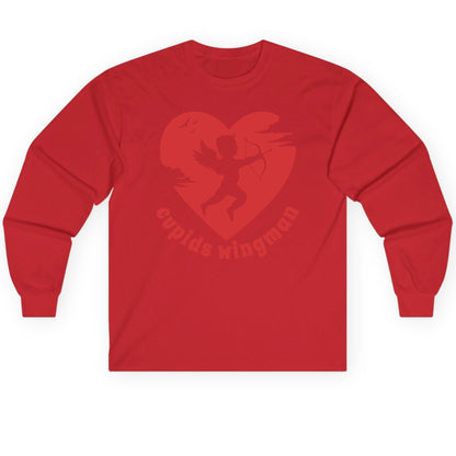 Cupids Wingman cupid Long Sleeve Tee Red product mockup