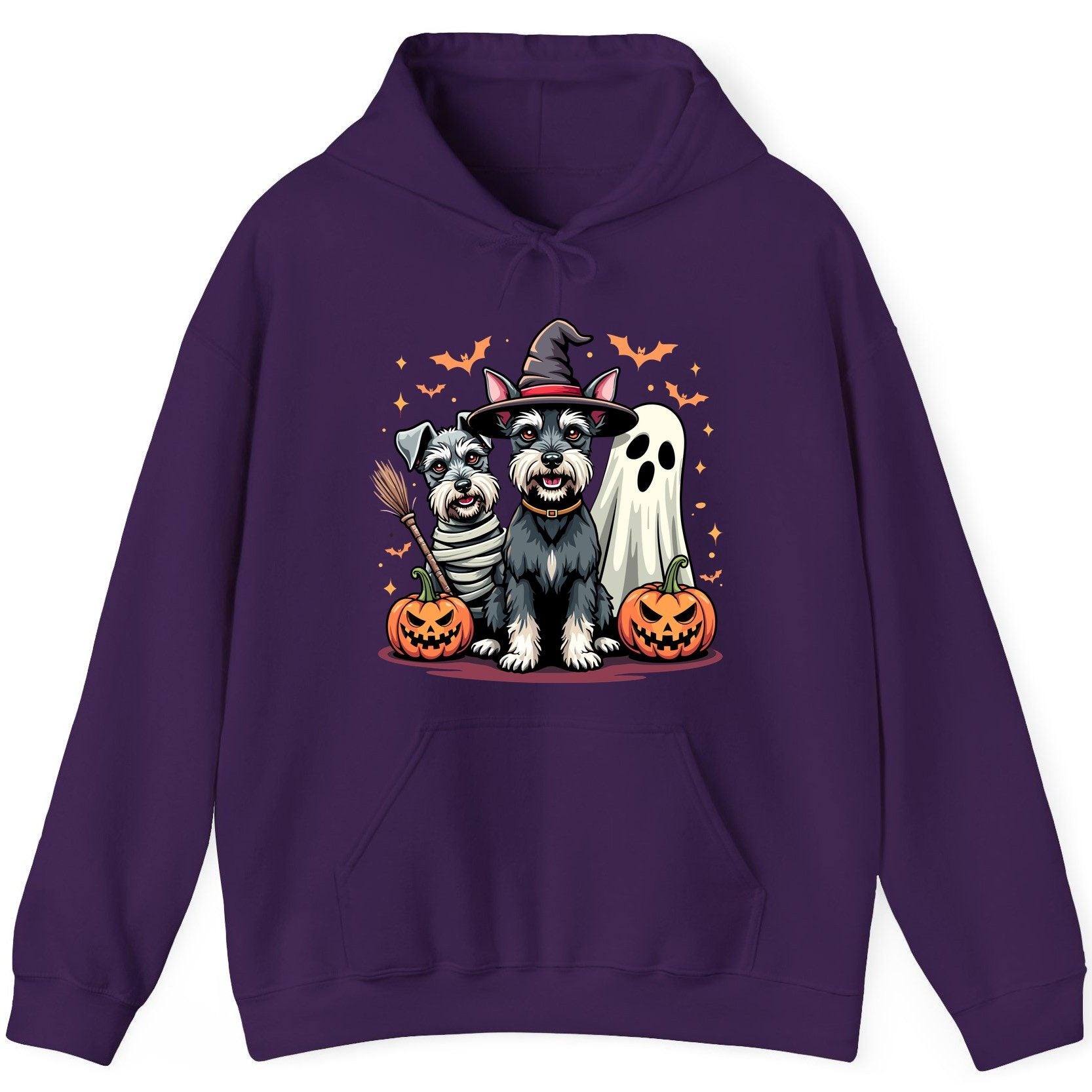 Halloween Schnauzer Dogs schnauzer dogs Hoodie Purple product mockup