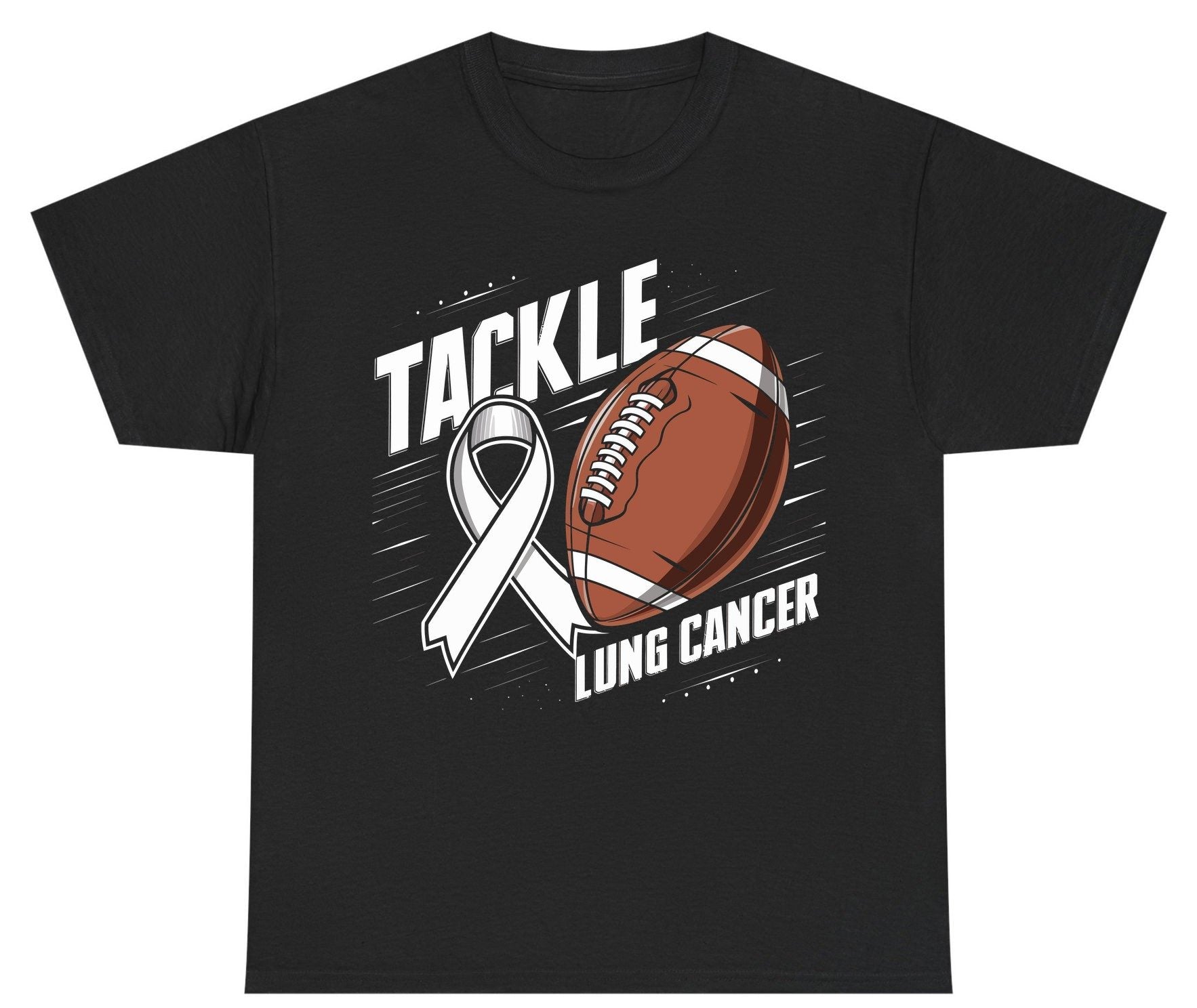 Tackle Lung Cancer lung cancer awareness Youth T-Shirt Black product mockup